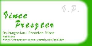 vince preszter business card